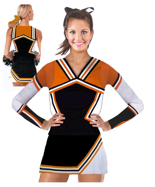 Cheerleading Uniform 3 pcs 9008tp black,  orange  ...
