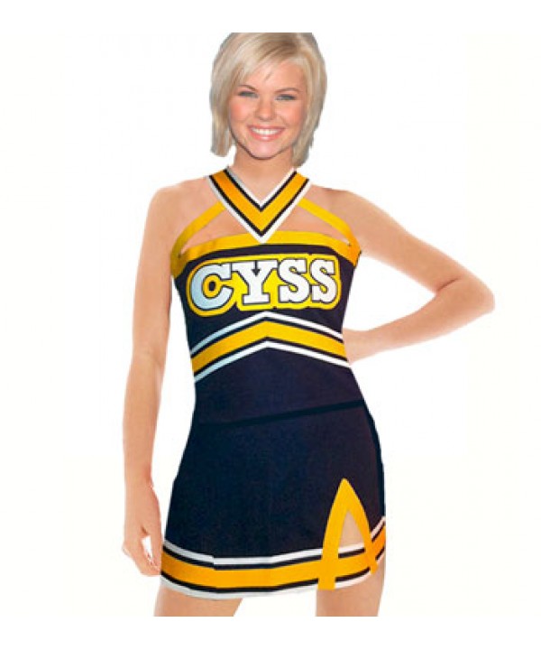 Cheerleader Uniform 90105 navy,  yellow   