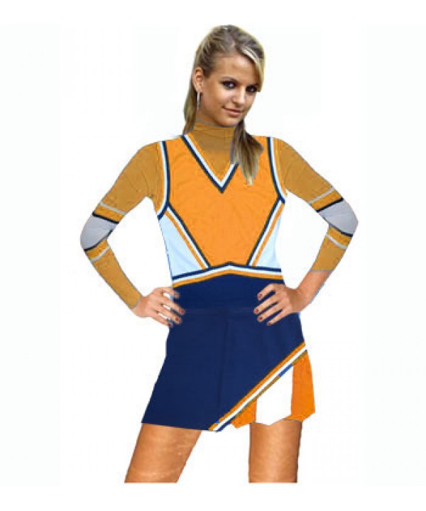 Cheerleader Kostüm 9016tp Marine  Orange  Weiß