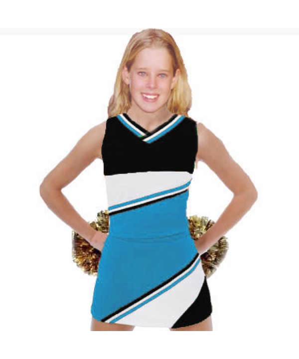Cheerleader Uniform 9035 sky blue,  white,   black...