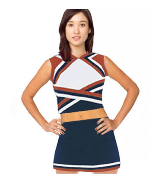 Cheerleader Uniform 9078 navy,  white,   red,