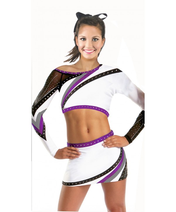 Cheerleader All Star Uniform 9as12B white,  purple...