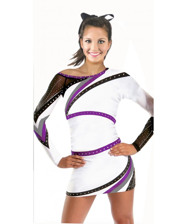 Cheerleader All Star Uniform 9as12w white,  purple...